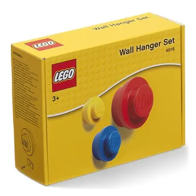 Lego věšák na zeď, 3 ks - žlutá, modrá, červená