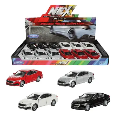 Teddies Auto Welly Škoda Octavia (new generation) kov/plast 12cm 4 barvy na zpětné natažení