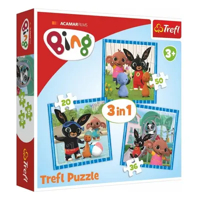 Trefl Puzzle 3v1 Bing Bunny Zábava s přáteli