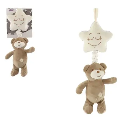 Teddies Medvěd s hvězdou závěs na postýlku/kočárek natahovací strojek 36cm 0+