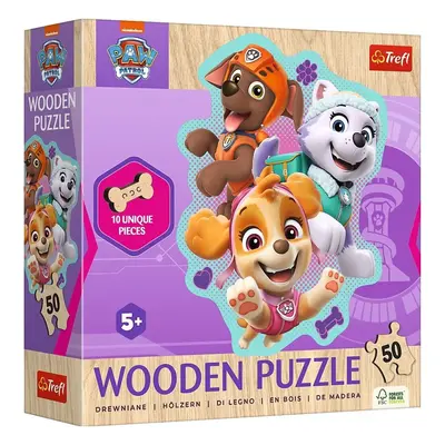 Trefl Puzzle dřevěné nepravidelné tvary Tlapková patrola/Paw Patrol 50 dílků