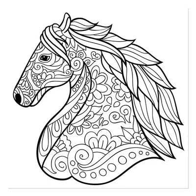 Malování pískem šablona Kůň zentangle I.