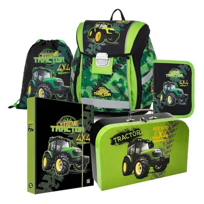 Karton P+P Aktovka pro prvňáčky Oxybag PREMIUM LIGHT Traktor 5dílný set