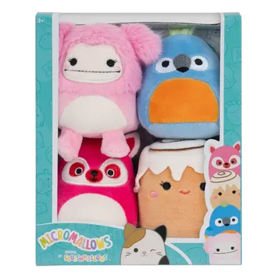 Jazwares SQUISHMALLOWS Micromallows 4Pack - Mýval, Bigfoot, Ara, Skořicová rolka