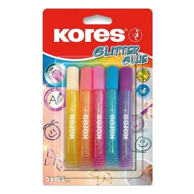 Kores Lepidlo Glitter Glue 10,5ml 5 pastelových barev