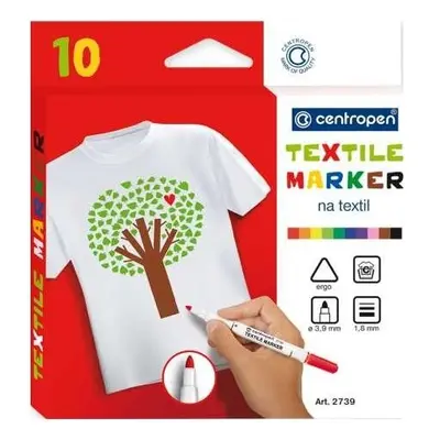 Centropen Popisovač 2739 na textil sada 10 ks