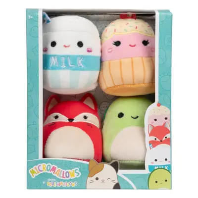 Jazwares SQUISHMALLOWS Micromallows 4Pack - Liška, Želva, Mlíčko, Dortík