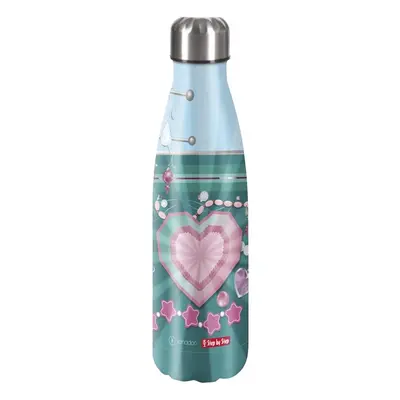 Hama Izolovaná láhev na pití z nerezové oceli 0,5 l, Glitter Heart Hazle