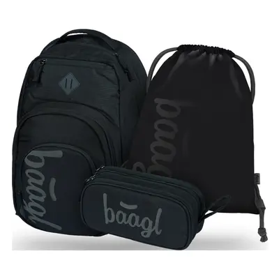 Baagl 3 SET Coolmate Black: batoh, penál, sáček