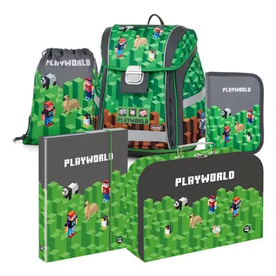 Karton P+P Školní aktovka pro prvňáčka Oxybag PREMIUM LIGHT Playworld 5dílný set