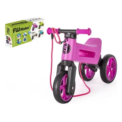 Teddies Odrážedlo FUNNY WHEELS Rider SuperSport fialové 2v1+popruh, výš. sedla 28/30 cm nosn 25 