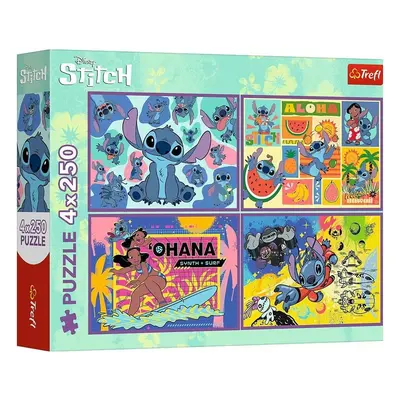 Trefl Puzzle 4v1 Úžasný Stitch 4x250 dílků