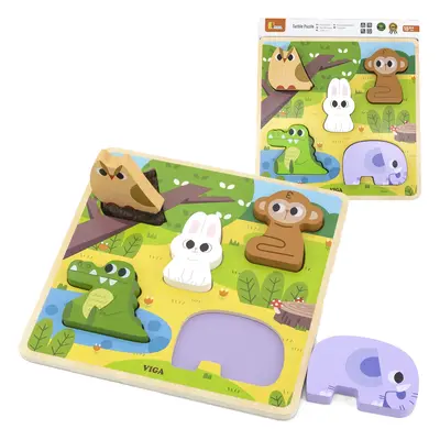 Viga Toys Dřevěná zvířátka VIGA, lesní puzzle