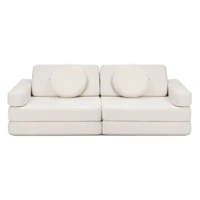 Rozkládací dětská pěnová pohovka a bunker SHAPPY PLAY SOFA TEDDY více barev Barva: Cream White