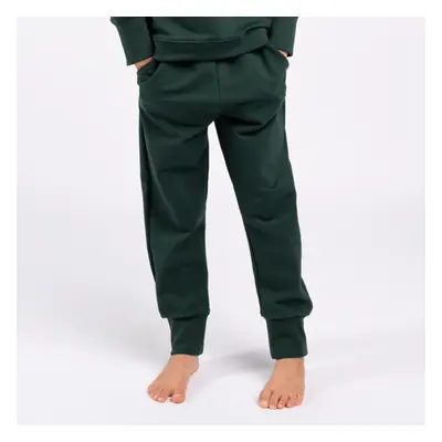 Moniel Dětské rostoucí tepláky Basic Dark Green