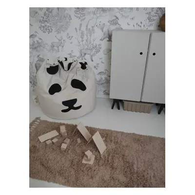 Dětský sedací vak Bini Panda Original L Design vaku: Panda + černé hvězdy s černým úchytem