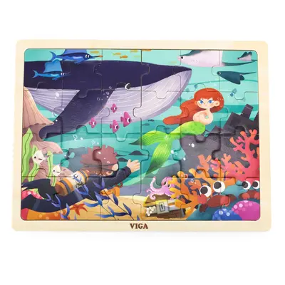 Viga Toys Dřevěné puzzle Viga, tajemství moře