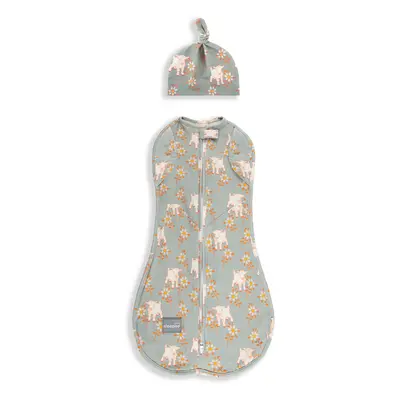 Zavinovačka Sleepee Second Step Swaddle s čepičkou zdarma Vintage Animals Sky Blue