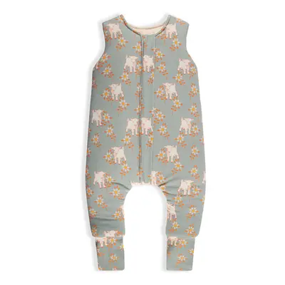 Celoroční spací pytel s nohavicemi Sleepee Vintage Animals Sky Blue/Cream XS