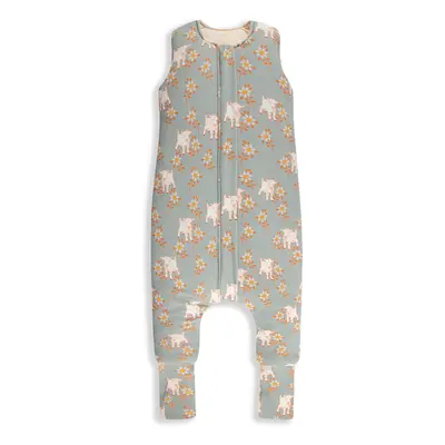 Celoroční spací pytel s nohavicemi Sleepee Vintage Animals Sky Blue/Cream M