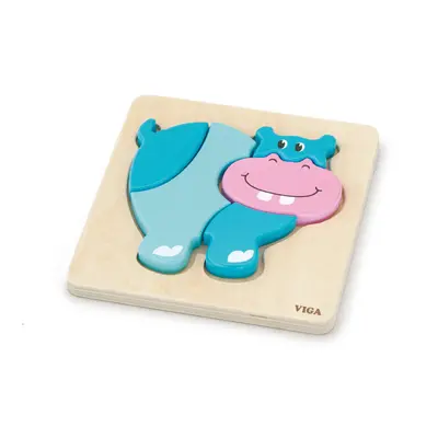 Viga Toys První dřevěné puzzle Viga, Hroch