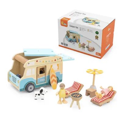 Viga Toys Dřevěný plážový karavan VIGA