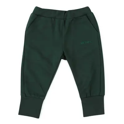 Moniel Dětské rostoucí tepláky Basic Dark Green