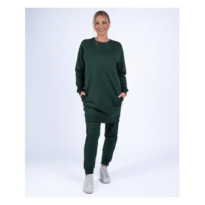 Moniel kojící tepláková souprava s dlouhou mikinou a XXL Basic Dark Green