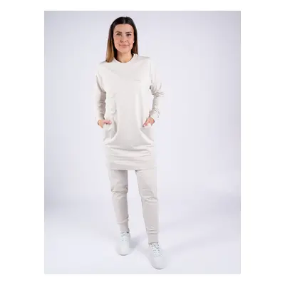 Moniel kojící tepláková souprava s dlouhou mikinou Basic Basic Light Beige