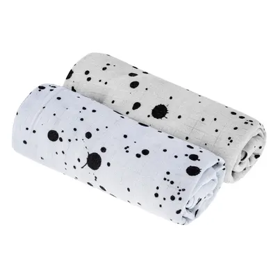 Mušelínové bambusové pleny Sleepee Big Nappies 75x75cm 2 ks šedá/modrá