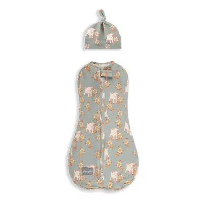 Zavinovačka Sleepee First Step Swaddle s čepičkou zdarma Vintage Animals Sky Blue