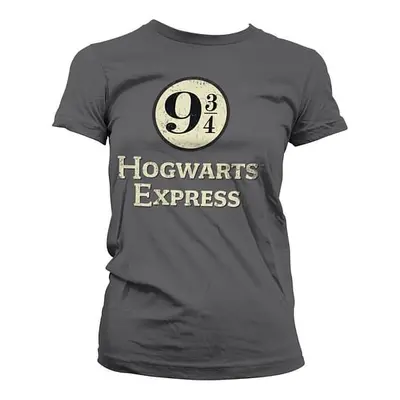 Dámské tričko Harry Potter - Hogwarts Express, šedé, velikost L