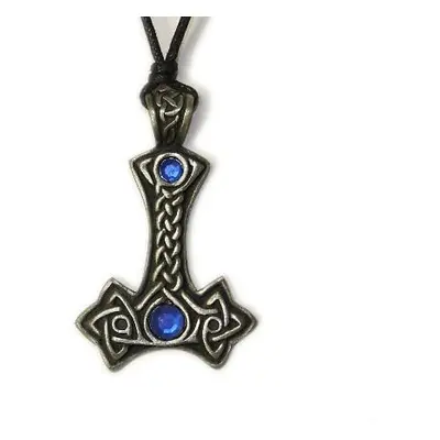 Amulet Thorovo kladivo s kamínky, barva černá