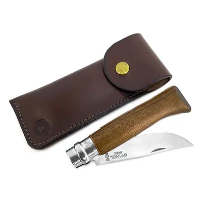 Nůž Opinel VRI INOX N°08 s koženým obalem imago