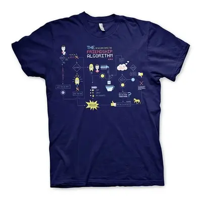 Tričko Big Bang Theory - The Friendship Minions Algorithm (navy blue), velikost S