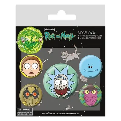 Sada placek Rick and Morty - Hlavy, 5 ks