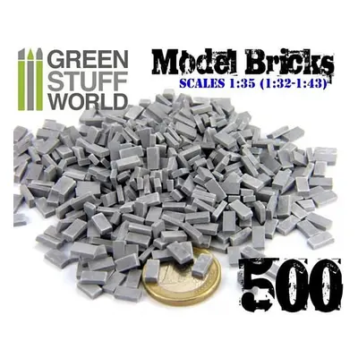 Dekorace Green Stuff World: Model Bricks, šedé