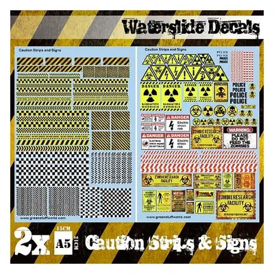 Dekorace Green Stuff World: Waterslide Decals - Caution Strips and Signs