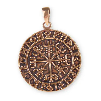 Bronzový amulet Vikingský kompas