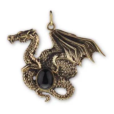 Bronzový amulet drak s kamínkem