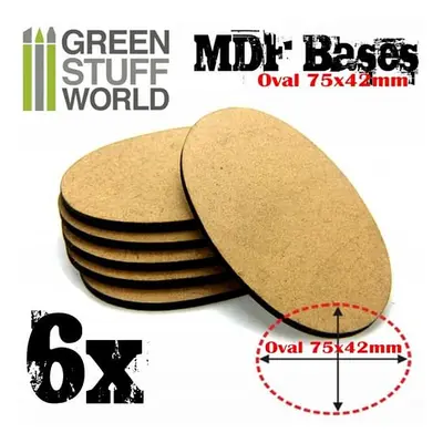 Dřevotřískové podstavce MDF Bases - Oval 75 x 42 mm (6 ks)