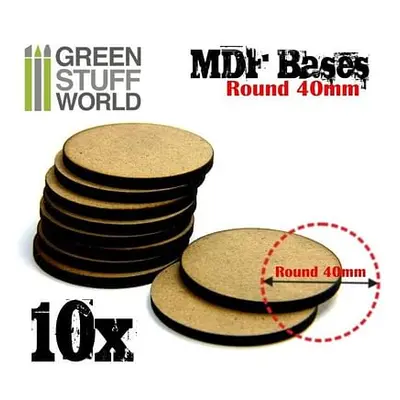 Dřevotřískové podstavce MDF Bases - Round 40mm (10 ks)