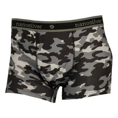 nanosilver® Šedé termo boxerky nanosilver s gumou Camo Velikost: XXL