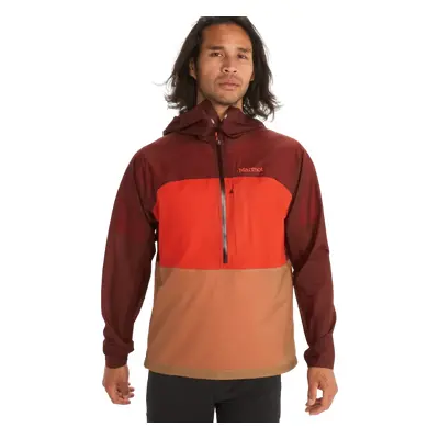 Marmot Men's Bantamweight Anorak whiskey brown/red sun