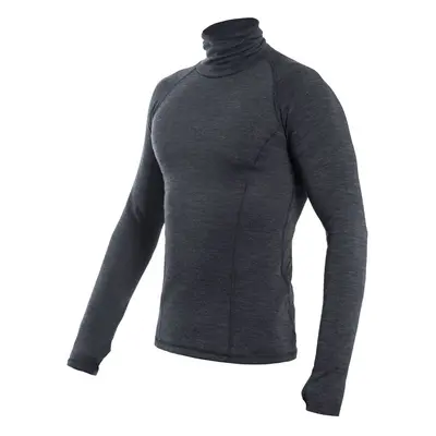 SENSOR MERINO BOLD pánské triko dl.rukáv roll neck anthracite gray