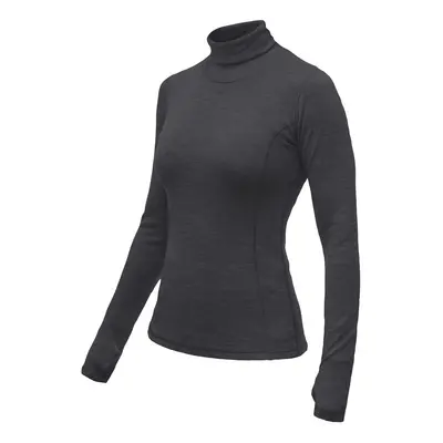 SENSOR MERINO BOLD dámské triko dl.rukáv roll neck anthracite gray