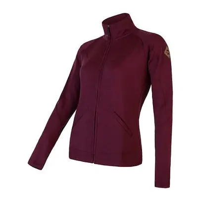 SENSOR MERINO UPPER dámská mikina celozip port red