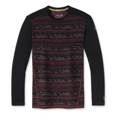 Smartwool M Merino 250 Baselayer Pattern Crew Boxed black-tibetan red heather mountain range