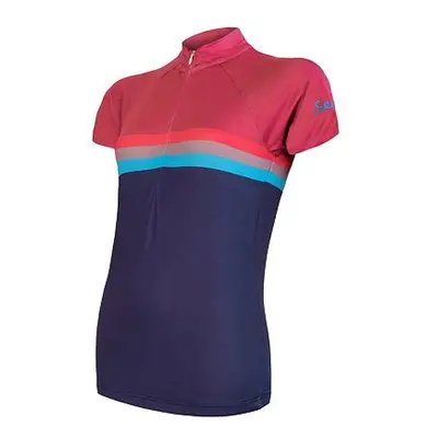 SENSOR CYKLO SUMMER STRIPE dámský dres kr.rukáv modrá/lilla