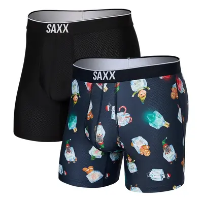 Saxx VOLT BREATHABLE MESH BOXER BRIEF 2PK holidays on ice/black